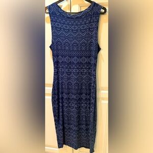 Blue Patterned Sleeveless Summer Long Dress 6